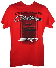 Dodge Challenger SRT Logo Red Auto Car Cotton T-Shirt Official Licensed