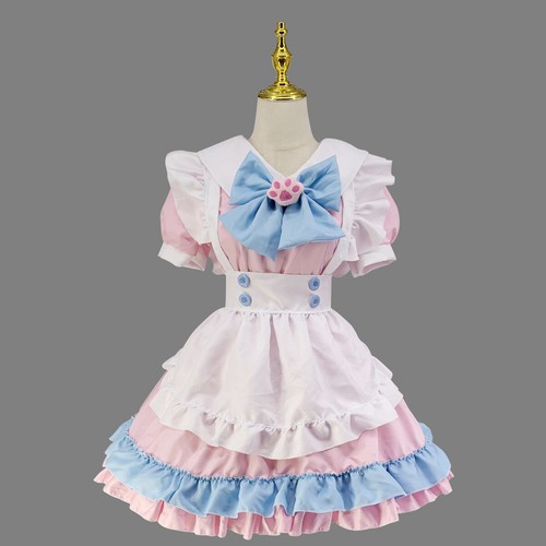 Heißes Set Damen Dienstmädchen Outfit Anime Spitzenborte Schürze Lolita Kleider Cosplay Kostüm - Bild 14 von 18