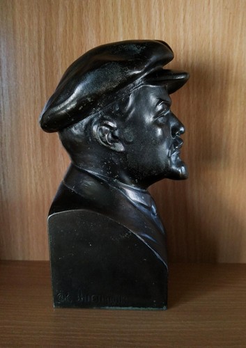 Lelin Cap Hat Bust Desktop Communism Soviet Propaganda Sculpture Anopchenko USSR - Picture 7 of 12