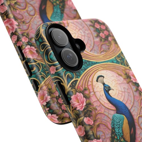 Pink Phone Case Peacock Stained Glass Phone Case iPhone 16 15 14 13 S24 S23 S22 - 第 29/245 張圖片