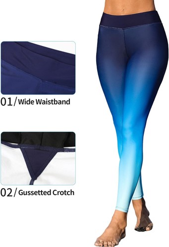 Womens Swim Leggings Surf Leggings High Waisted UPF 50 Long - Picture 43 of 62