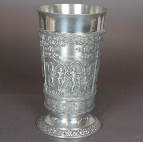 Bayern - Tazza birra in peltro - SKS Zinn 95% - altezza 5 1/2" - Germania - Neuschwanstein - Foto 3 di 9