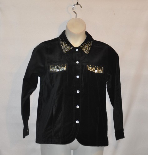 Quacker Factory  Studded Starburst Velvet Jeanne Jacket Size S Black - Picture 1 of 2