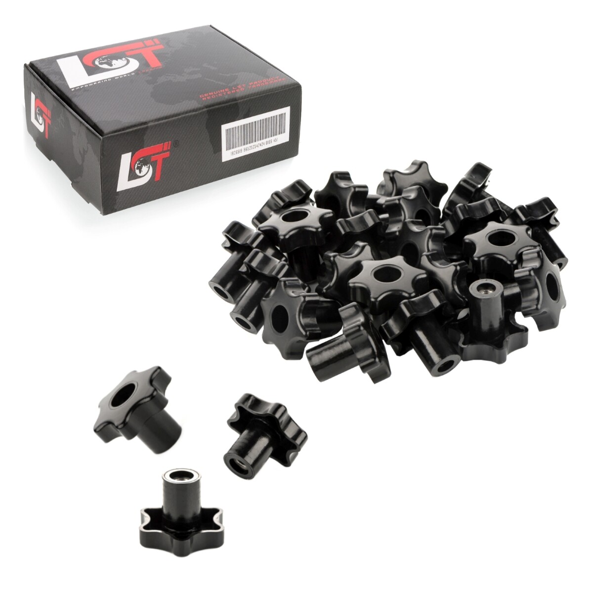 50x Star Knob with Through Hole Threaded Nut M8 Ø 40 mm