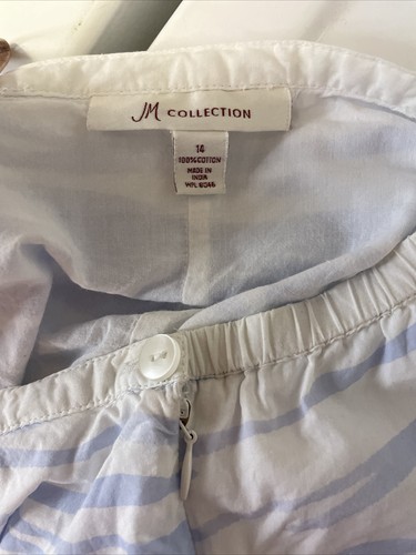 JM Collection Women’s Size 14  Blue Yellow Gondolas Scene Lined Skirt - Picture 7 of 8