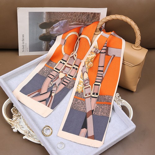 Women's Long Silk Scarf Printed Ladies' Decorations Straps,Ribbons,Neckerchief - Picture 4 of 81