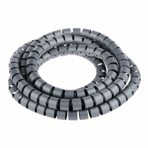 2M Cable Tidy Wire OrganiSing Kit, Spiral Wrap FOR PC TV HOME OFFICE NEW GREY - Picture 1 of 1