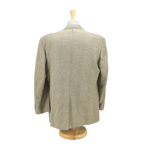 VTG Burberrys Light Brown Herringbone Wool Silk Blazer Sport Jacket 44R - Picture 4 of 14
