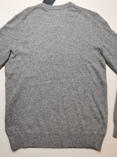 SAVILE ROW Co Mens UK S Wool Cashmere Blend Jumper BNWT Grey V-Neck Long Sleeved - Picture 11 of 12