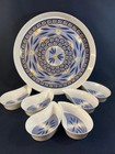 Temptations Old World Blue Melamine Tray with 6 Appetizer Dishes - G1