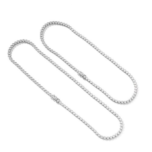 2-3MM D Color Moissanite Bubble Tennis Chain Necklace Girl 925 Sterling Silver - Picture 2 of 11