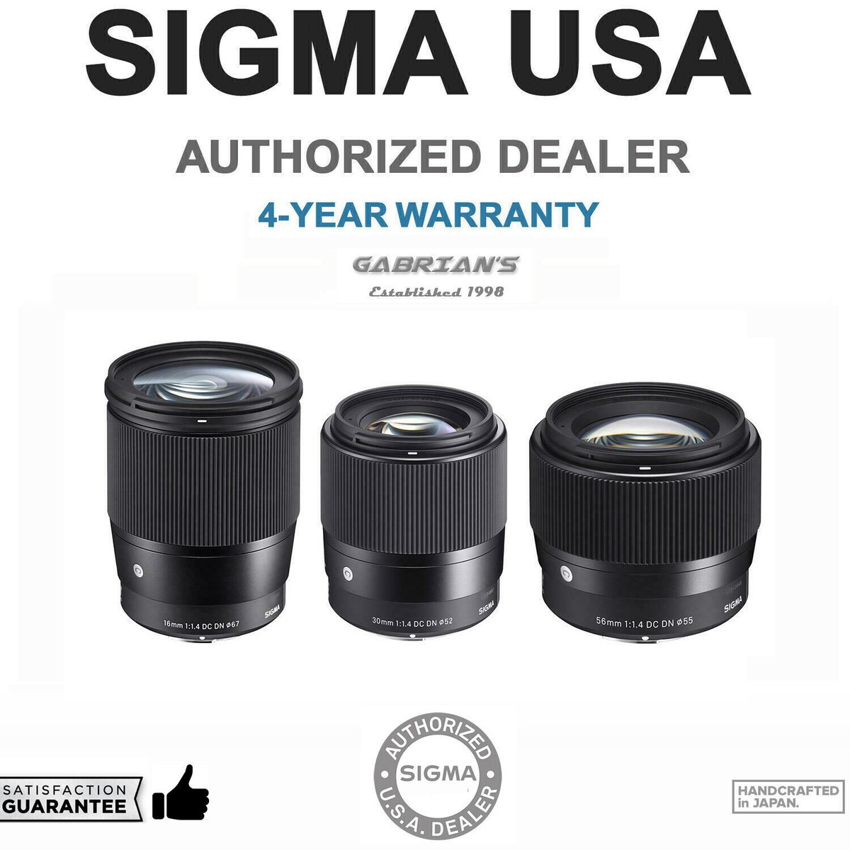 Sigma 16mm, 30mm, 56mm f/1.4 DC DN Contemporary 3-Lens Kit for Sony E  402965 3056SOE