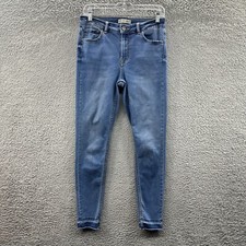 Denim Co Jeans Women's 8 Blue Light Wash Denim Distressed Ankle Skinny Jeans