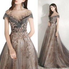 Womens Bridesmaid Wedding Prom Party Long Dresses Off Shoulder Formal Gown Sexy