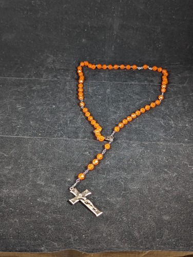 Rosary Beads Vintage Orange Plastic - Picture 5 of 5