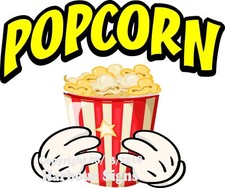 Popcorn DECAL (Choose Your Size and Color)  Concession Food Truck Sticker M