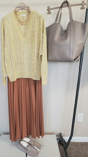 New Brunello Cucinelli $1995 XL IT/fit 10-16US Linen/Sequins Cable Knit Pullover - Picture 24 of 24