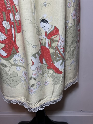 Vintage Skirt Chinese Design Lace Hem Size 6-8 1980s - Picture 5 of 16