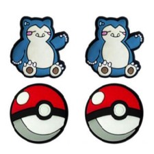 Snorlax Pokemon with Pokeballs For Crocs Shoe Charms Jibbitz - 4 Pieces