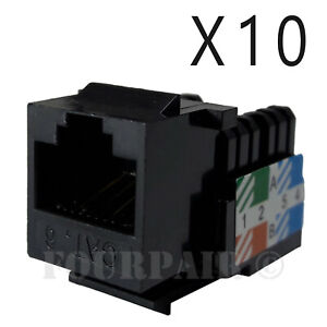 CAT6 Network RJ45 Port 110 Punch Down Keystone Snap-in Jack White 50x Pack Lot CAT6 Network RJ45 Port 110 Punch Down Keystone Snap-in Jack White 50x Pack Lot