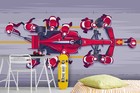 3D Racing Cartoon Self-adhesive Removeable Wallpaper Wall Mural