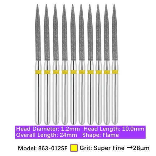 10pc/pk Vakker Dental FG Flame Shape Diamond Burs for High Speed Handpiece - Picture 52 of 65