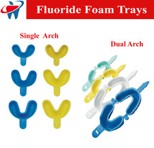 Disposable Dental Fluoride Trays Dual Arch Tray for Gel Foam S/M/L Single Arch