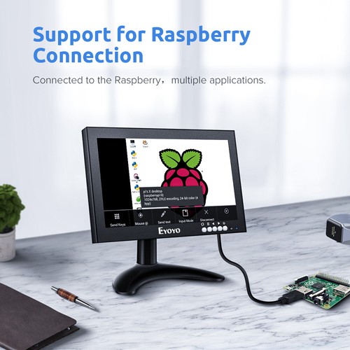 Eyoyo 8 Zoll 16:9 HDMI Monitor Portable CCTV Display Computer Gaming Bildschirm - Picture 8 of 13