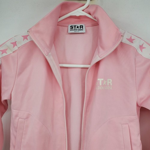 Golden Goose Star Kid's Pink Logo Printed Zip Up Long Sleeve Track Jacket 6 - Picture 8 of 12