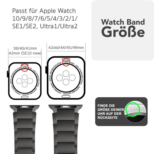 Tytanowa bransoletka do Apple Watch SE 10 9 8 7 6 5 4 3 2 1, 42-49mm, metal nierdzewna - Zdjęcie 10 z 15