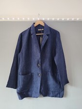Linen Id Blazer Relaxed Oversize Lagen Size S New With Tags Blue Spring