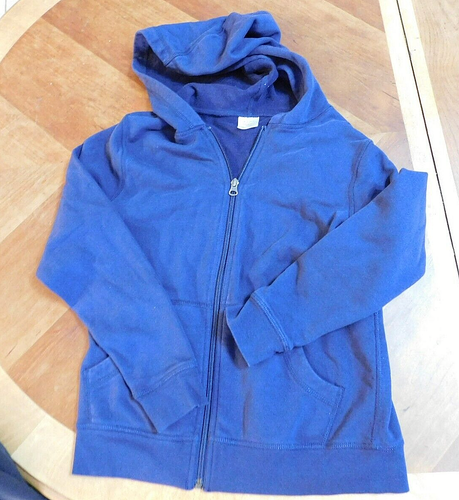 hanna andersson dark blue fleece zip-up hoodie kids sz 10 (140) - Picture 2 of 5