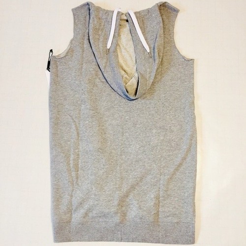 Calvin Klein Varsity-Stripe Pullover Senza Maniche Laterale Grigio Slouchy Felpa con Cappuccio Abito M - Foto 14 di 16