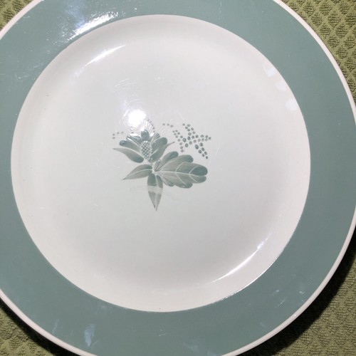 Vintage ROYAL COPENHAGEN Alumina Faience Nils Denmark Green Floral 13" Platter