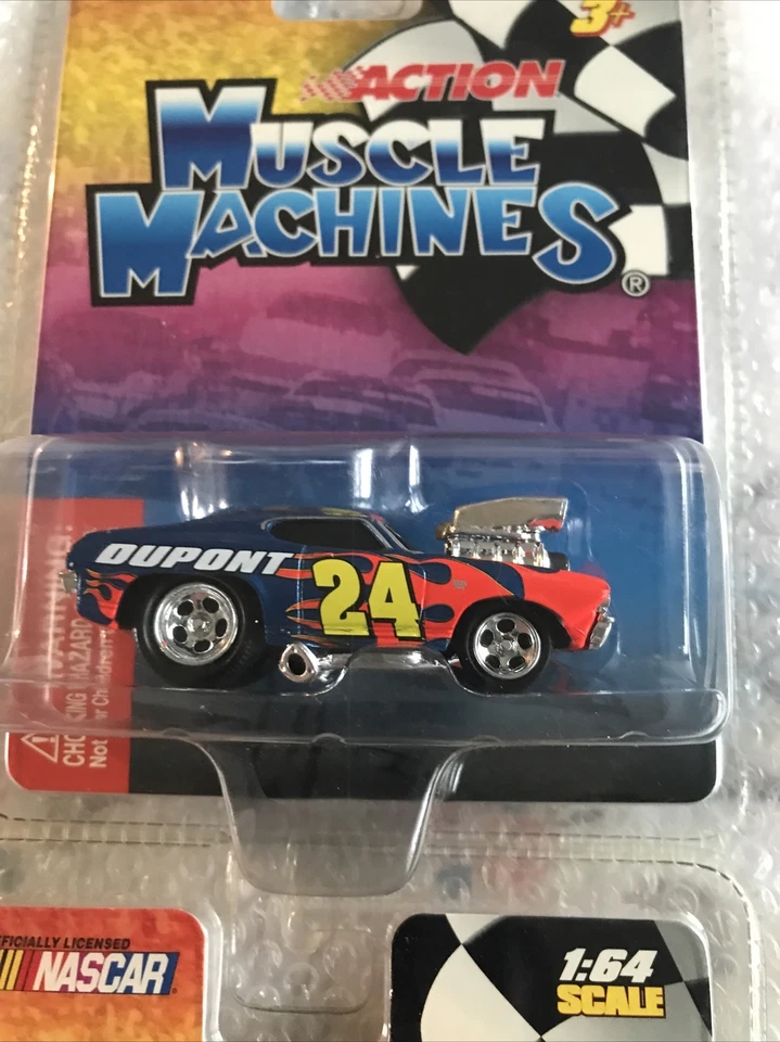 ACTION MUSCLE MACHINES LOT OF 2 DIECAST CHEVELLE DUPONT #24 & NOVA GOODWRENCH #3 - Image 2 of 4