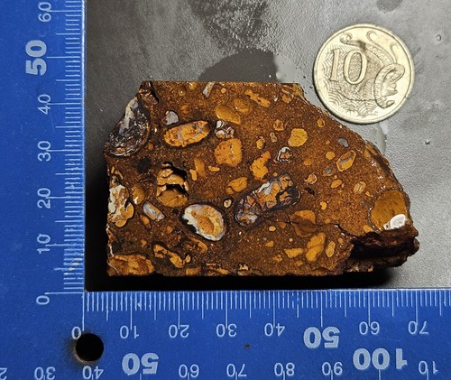 VENTA Conglomerado de ópalo de roca pieza áspera Koroit 530 quilates matriz azul lapidaria - Imagen 13 de 13