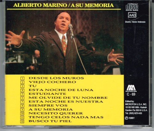 Alberto Marino A Su Memoria BRAND NEW SEALED CD - Picture 2 of 2
