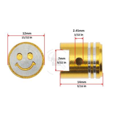 Gold 2x Valve Cap Cover Tire GSXR 600 750 Ninja R1 R6 Lid Piston