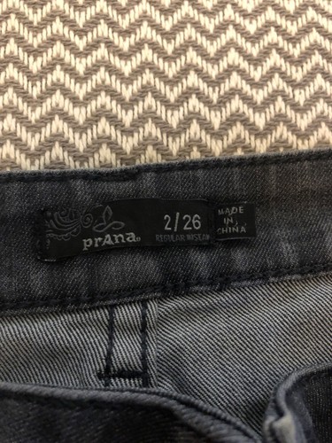PrAna Jeans Womens Sz 2/25 Boot Cut Jada Jeans Black Gray Denim Organic Cotton - Picture 3 of 6