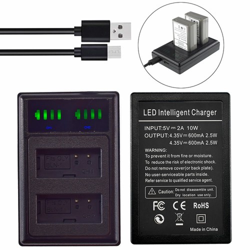 USB dual BLN-1 Battery charger for Olympus OMD E-M5 M-5 M5 II E-M1 PEN E-P5 EP5 - Picture 2 of 6
