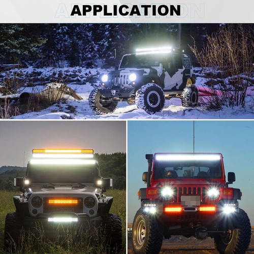 7" 13.5 22 32 42 50 52inch Amber/White/Strobe Led Offroad Light Bar Dual Colors - Picture 17 of 86