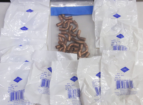 (34) EPC 107C 1/8" 90 Deg Elbow Close Ruff - Copper USA Made - NEW Bulk