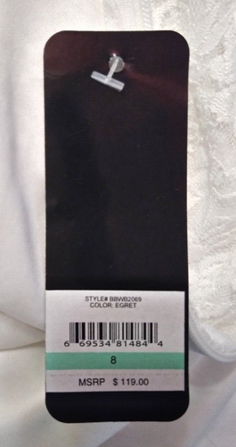 New BEBE Size 8 Lace Romper One-Piece Mesh Insert Sleeveless Egret Pale White - Picture 5 of 7