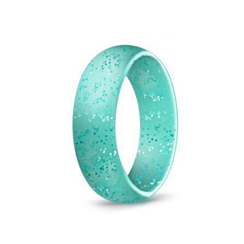 10 pezzi anello in silicone glitter da donna anelli in silicone scintillanti anelli sportivi da - Foto 6 di 11