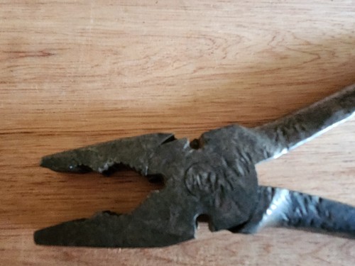 Linesman Pliers 10" Forged Steel Vtg Electricians Tool Unbranded Knurled Grips - Picture 8 of 24