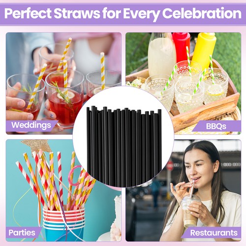 10-2000x Straws Paper 9 Colour Straws Birthday Wedding Summer Party Drink Straw - Picture 42 of 65