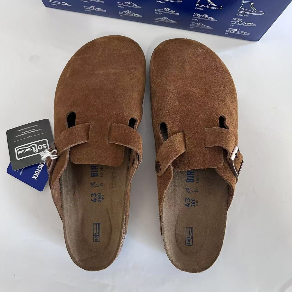Birkenstock Boston Mink Suede Soft Leather Men