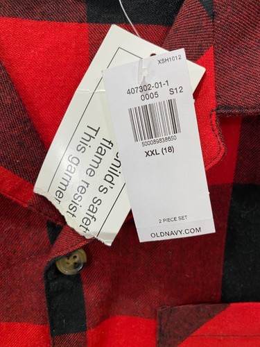 Old Navy Flannel Buffalo Plaid Shirt Youth XXL 18 Long Sleeve Button Front NEW - Picture 6 of 10