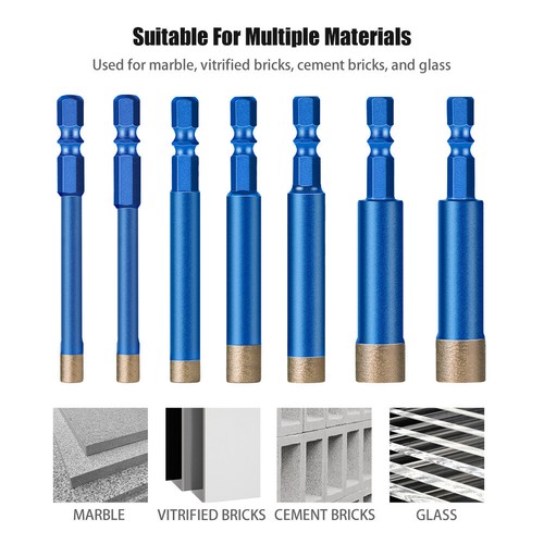 Tile Drill Bit for Porcelain Ceramic Marble–Dry Diamond Hole Saw for Glass Tiles - Picture 3 of 15