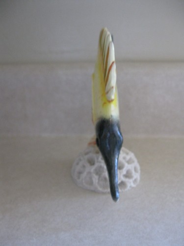 Tropical Fish Yellow Longnose Butterflyfish On Coral Stand Figurine Decor # 4 - Picture 4 of 5